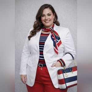 Own The Style 2XL Womens White Long Sleeve Button Closure Blazer